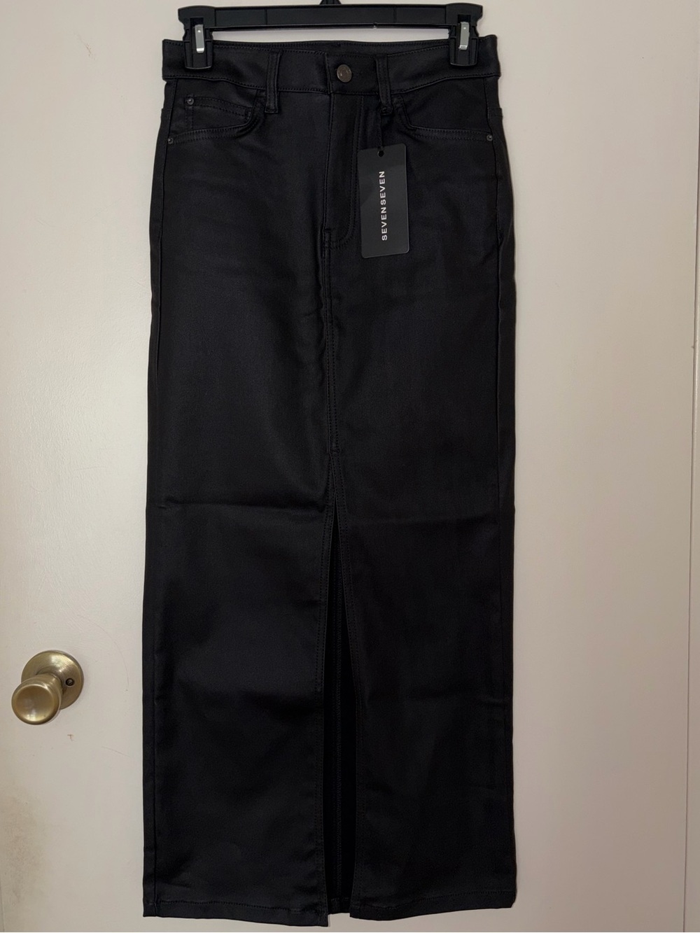 Givenchy Black Pencil Maxi Skirt with Center Front Slit